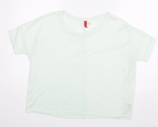 H&M Womens Green  Velour Basic Blouse Size S
