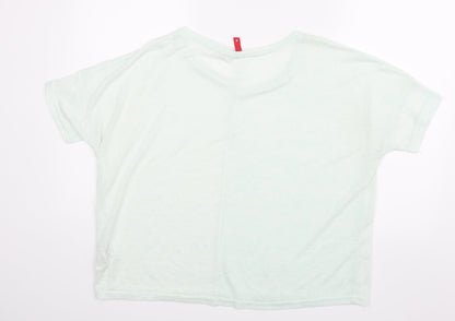 H&M Womens Green  Velour Basic Blouse Size S