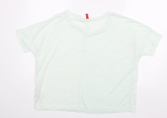 H&M Womens Green  Velour Basic Blouse Size S