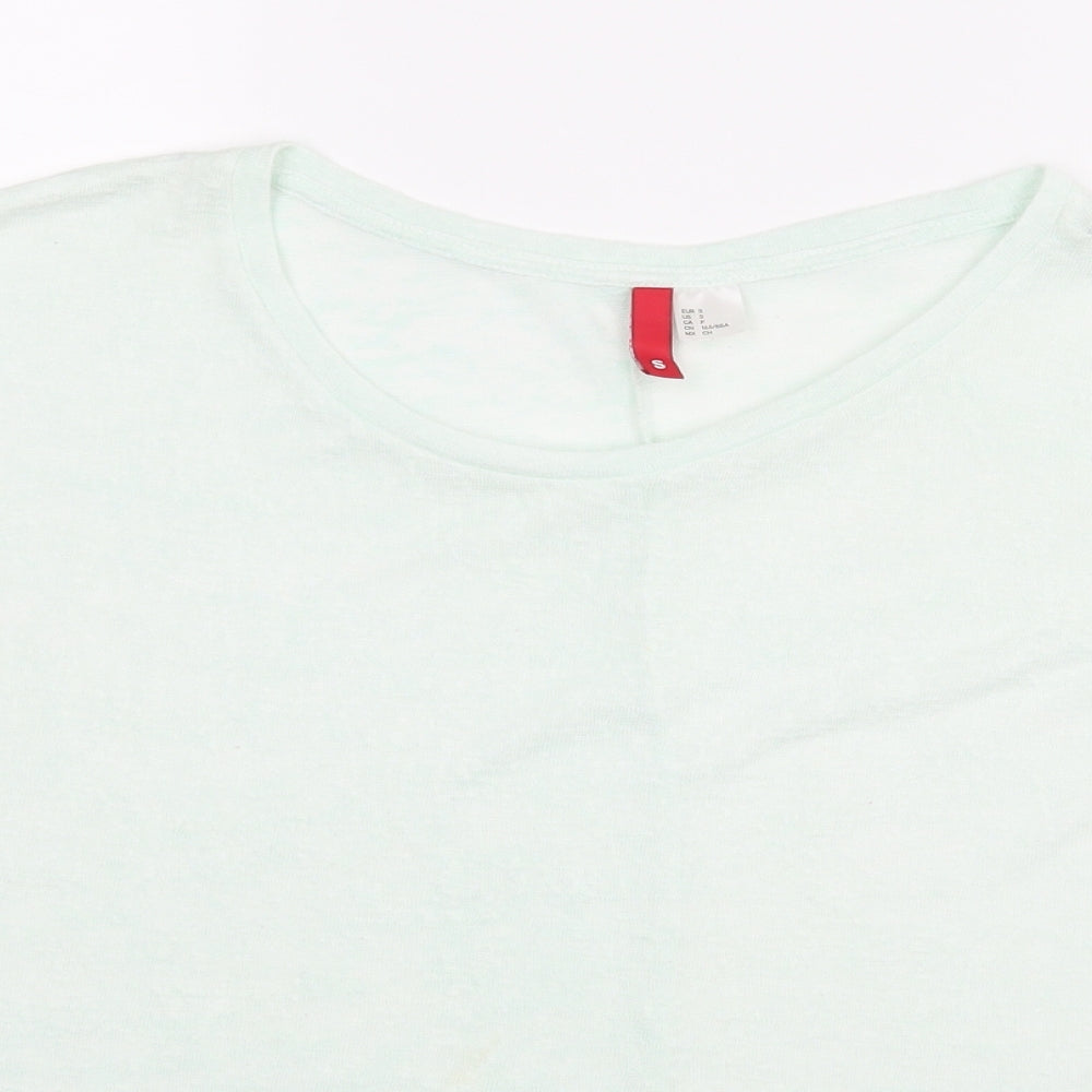 H&M Womens Green  Velour Basic Blouse Size S