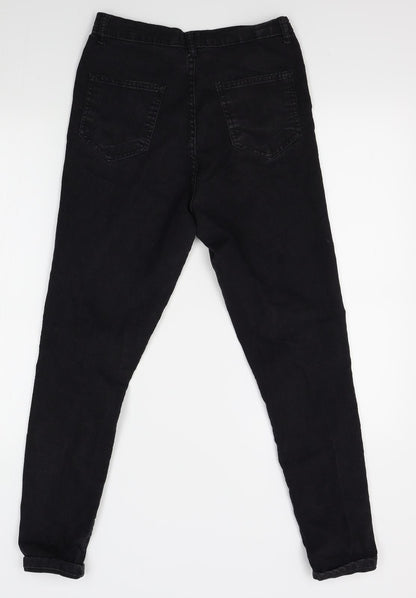 PRETTYLITTLETHING Womens Black   Straight Jeans Size 10 L25 in