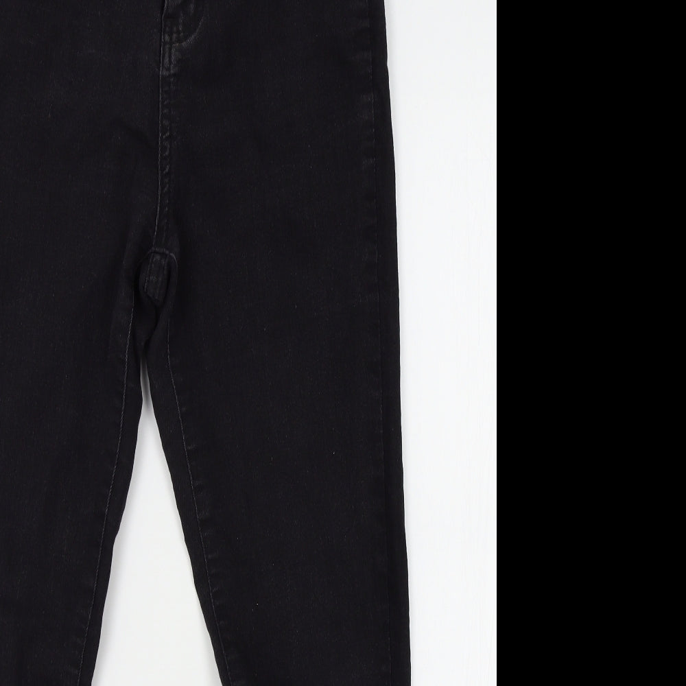 PRETTYLITTLETHING Womens Black   Straight Jeans Size 10 L25 in