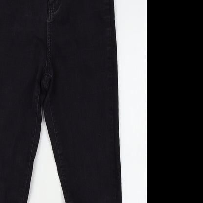 PRETTYLITTLETHING Womens Black   Straight Jeans Size 10 L25 in