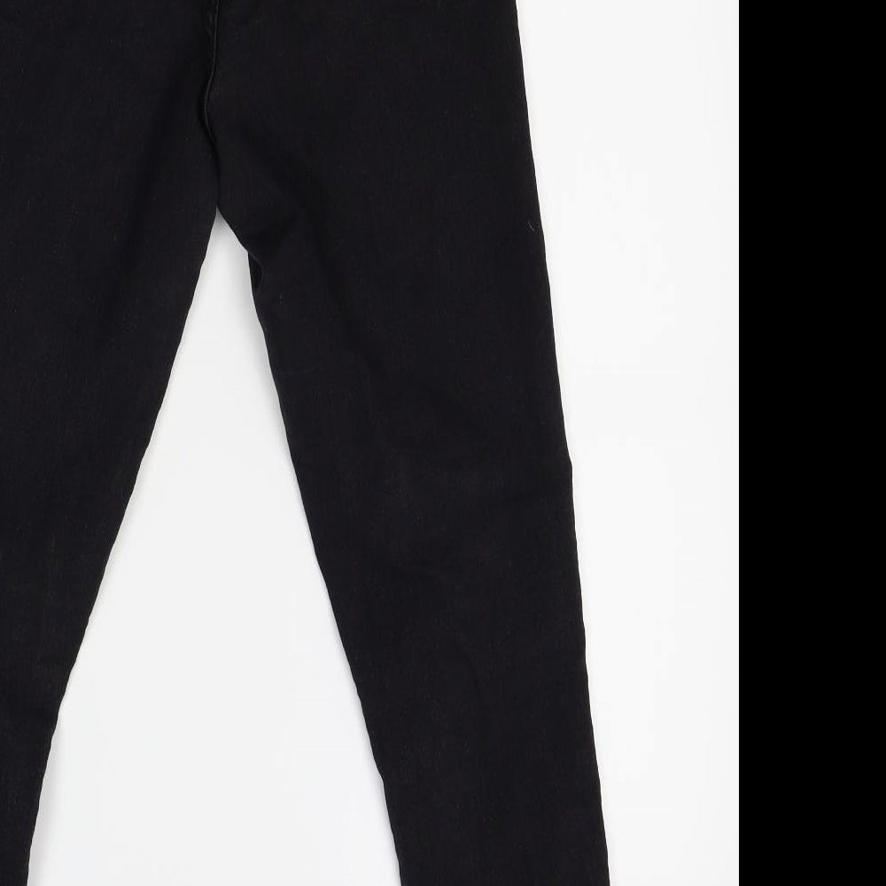 PRETTYLITTLETHING Womens Black   Straight Jeans Size 10 L25 in