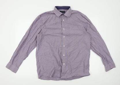 Taylor & Wright Mens Blue Striped   Button-Up Size L