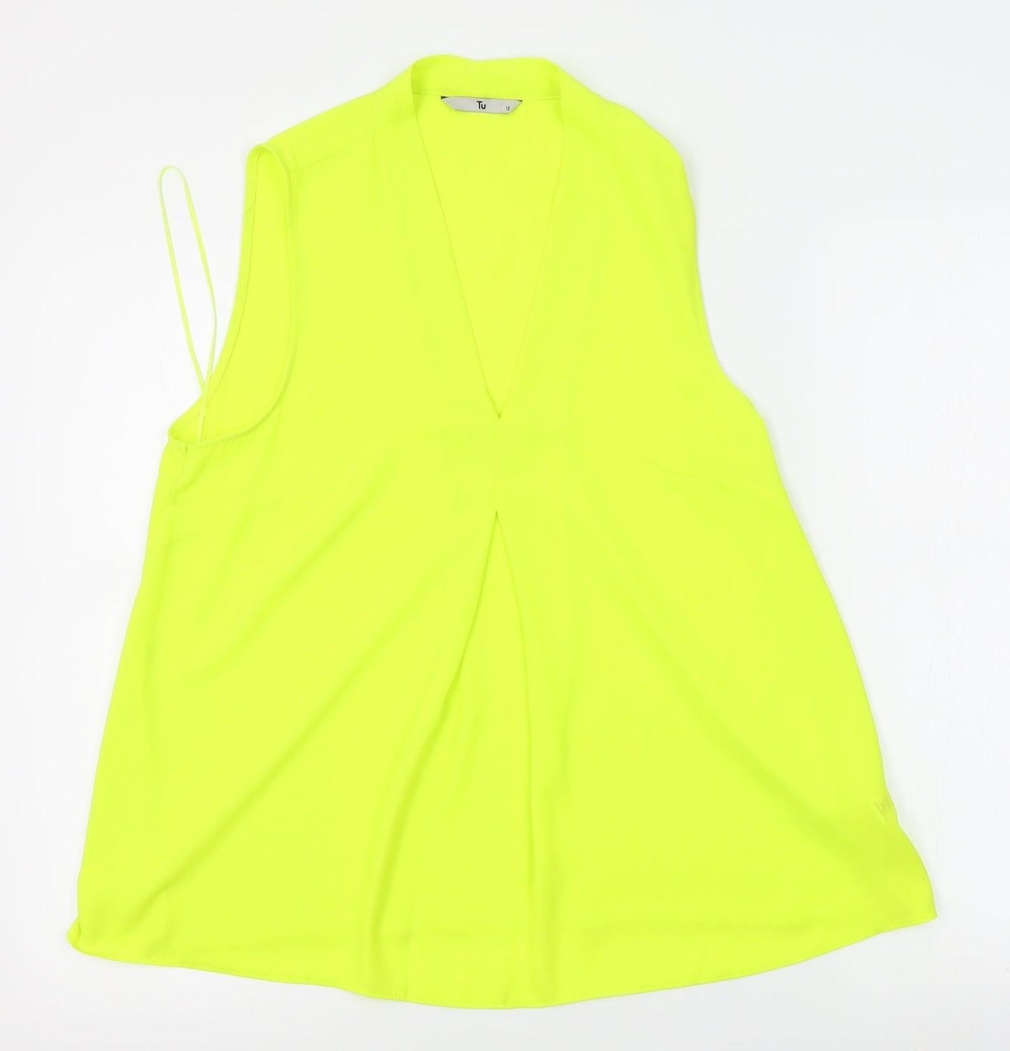 TU Womens Yellow   Basic Blouse Size 12  - iridescent