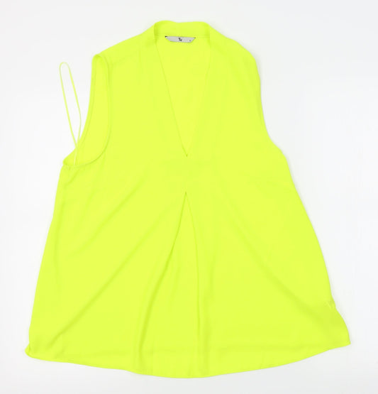 TU Womens Yellow   Basic Blouse Size 12  - iridescent