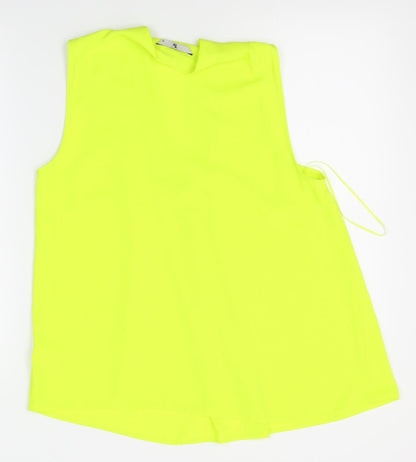 TU Womens Yellow   Basic Blouse Size 12  - iridescent