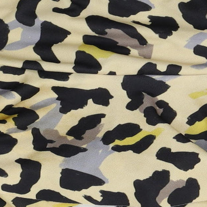 I SAW IT FIRST Womens Beige Animal Print  Wrap Shorts Size 8 - skirt look