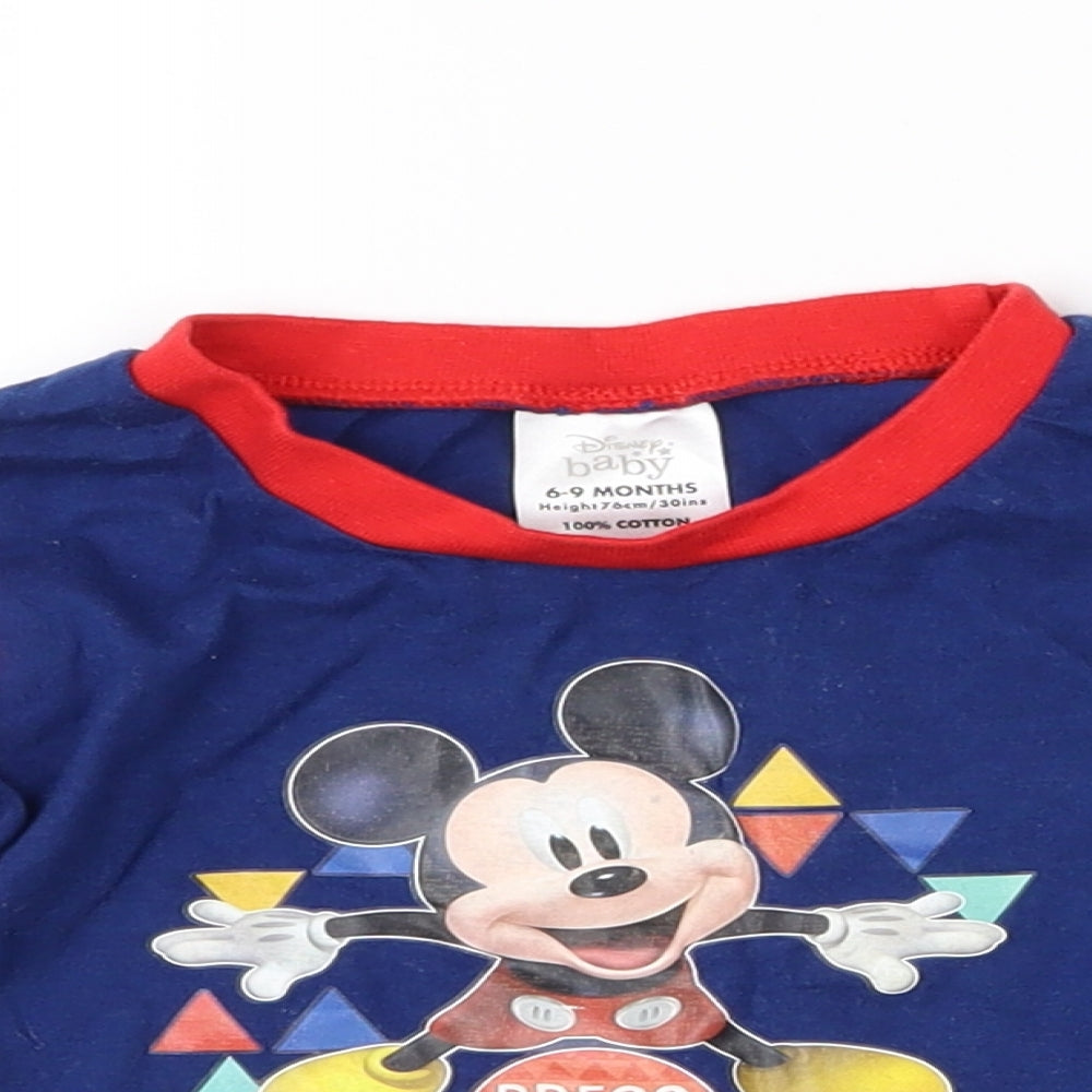 Disney Baby Boys Blue   Pullover T-Shirt Size 6-9 Months  - Mickey Mouse