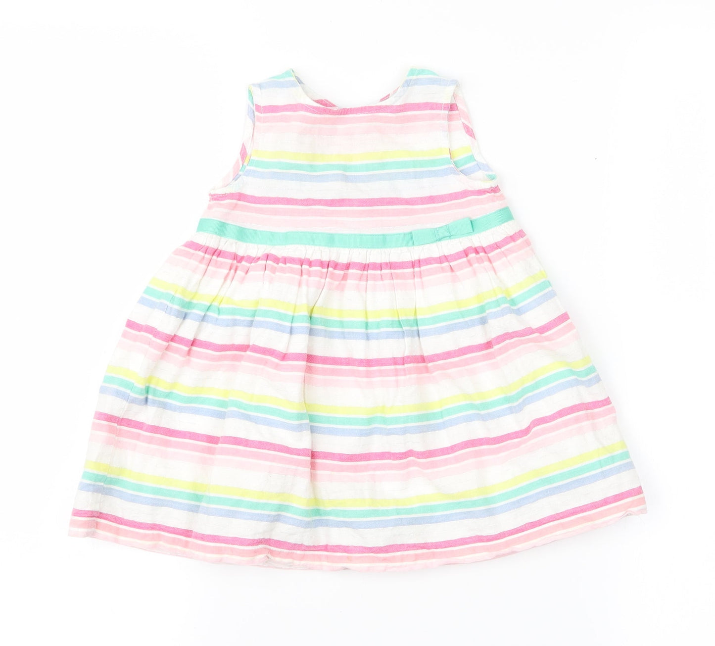 Baby M&Co Girls Multicoloured Striped  A-Line  Size 6-9 Months