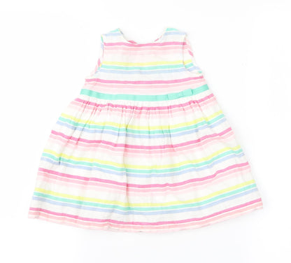 Baby M&Co Girls Multicoloured Striped  A-Line  Size 6-9 Months