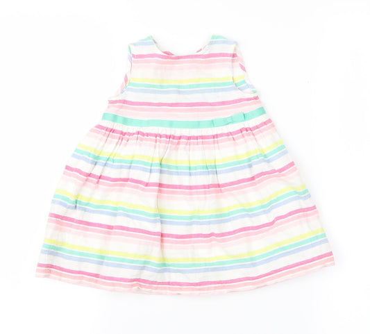 Baby M&Co Girls Multicoloured Striped  A-Line  Size 6-9 Months