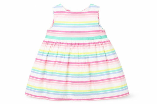 Baby M&Co Girls Multicoloured Striped  A-Line  Size 6-9 Months
