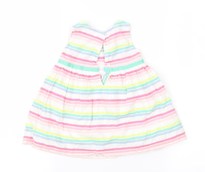Baby M&Co Girls Multicoloured Striped  A-Line  Size 6-9 Months