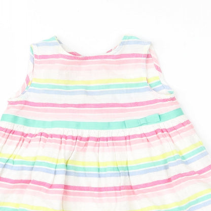 Baby M&Co Girls Multicoloured Striped  A-Line  Size 6-9 Months