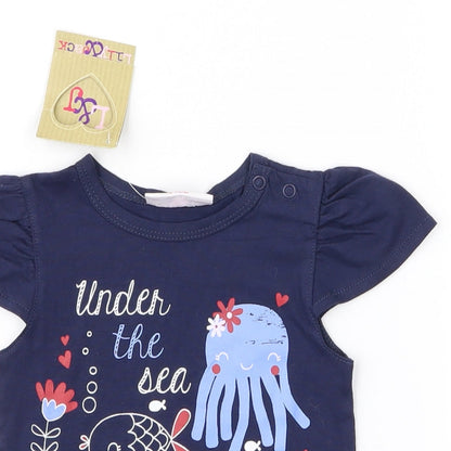 Lily & Jack Girls Blue Animal Print  Pullover Blouse Size 6-9 Months  - Under the Sea