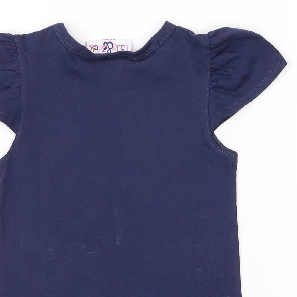 Lily & Jack Girls Blue Animal Print  Pullover Blouse Size 6-9 Months  - Under the Sea