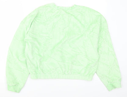 H&M Womens Green  Corduroy Pullover Sweatshirt Size M