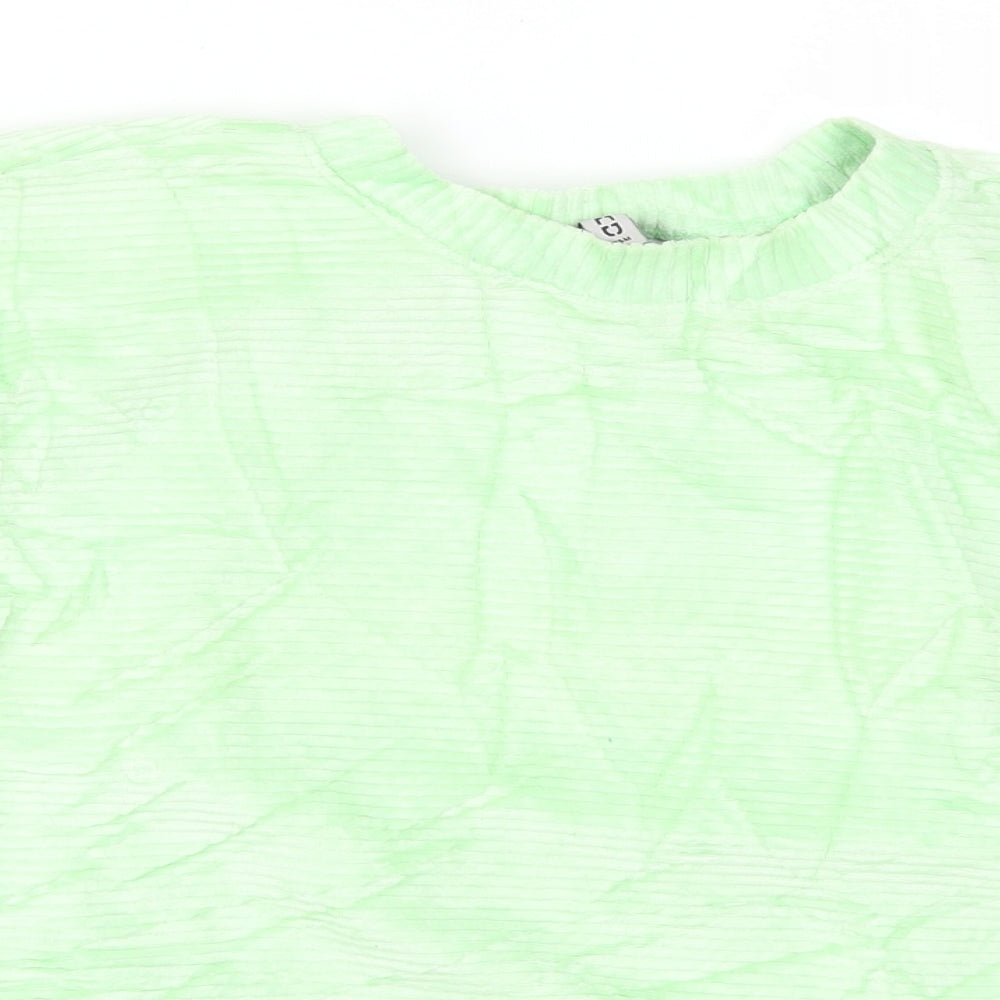 H&M Womens Green  Corduroy Pullover Sweatshirt Size M