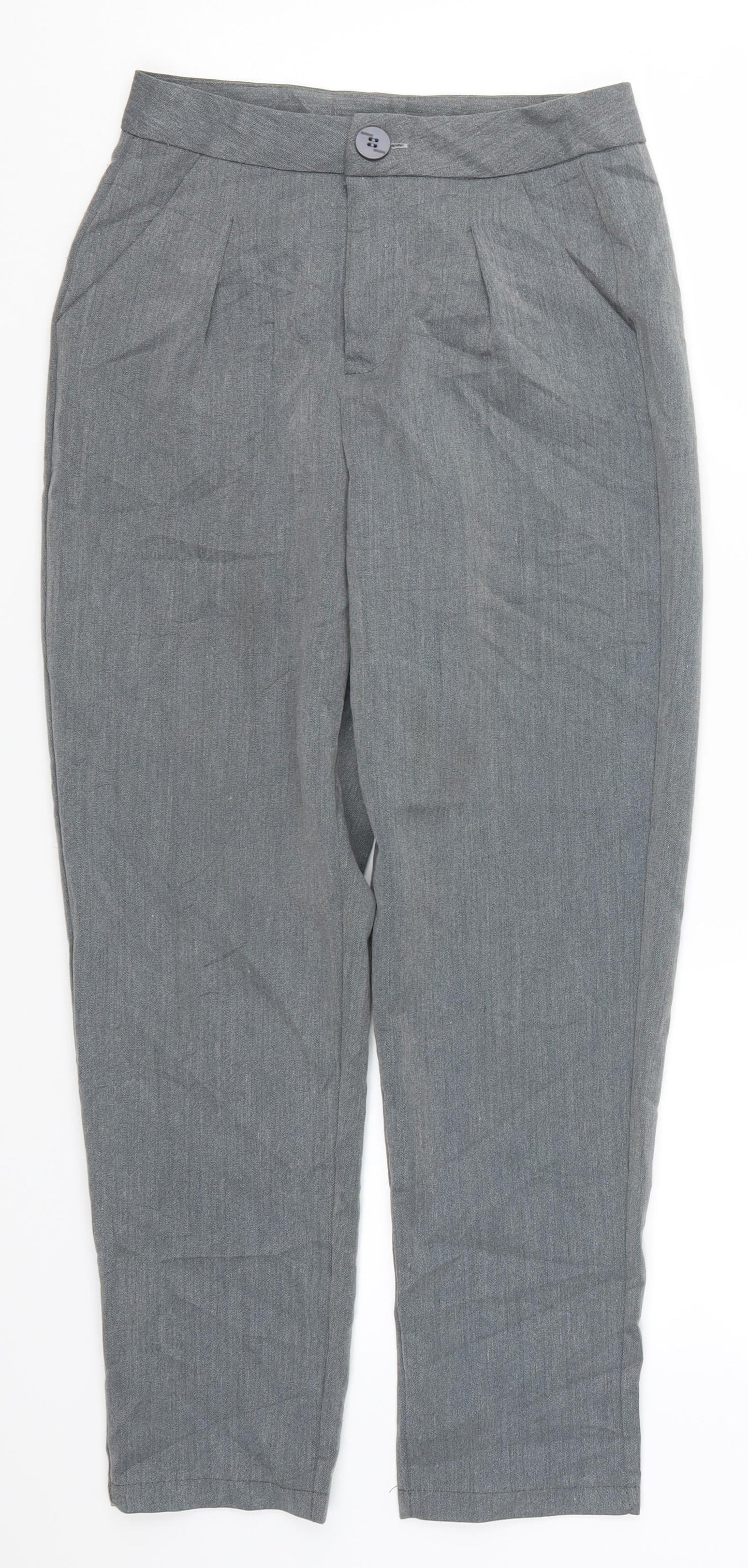 Womens UK Size S Preworn Regular Fit  Grey Trousers