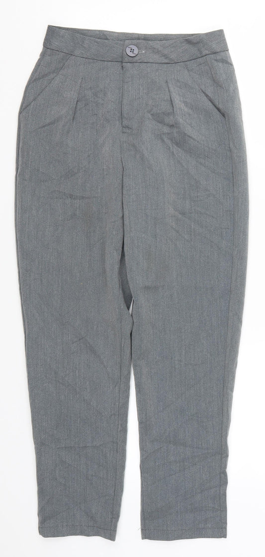 Womens UK Size S Preworn Regular Fit  Grey Trousers