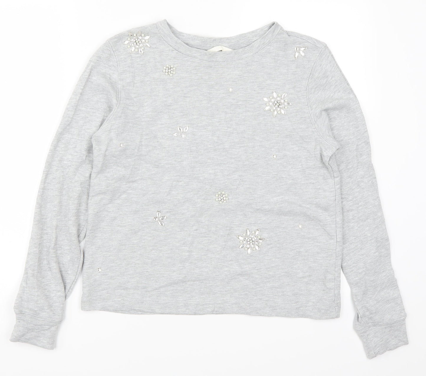 H&M Womens Grey   Pullover Sweatshirt Size XS