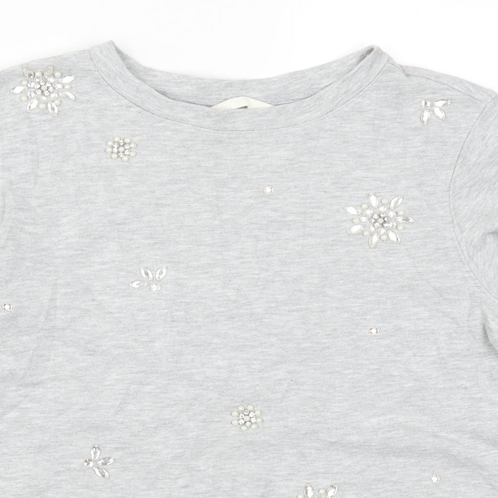 H&M Womens Grey   Pullover Sweatshirt Size XS