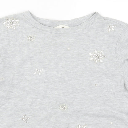 H&M Womens Grey   Pullover Sweatshirt Size XS