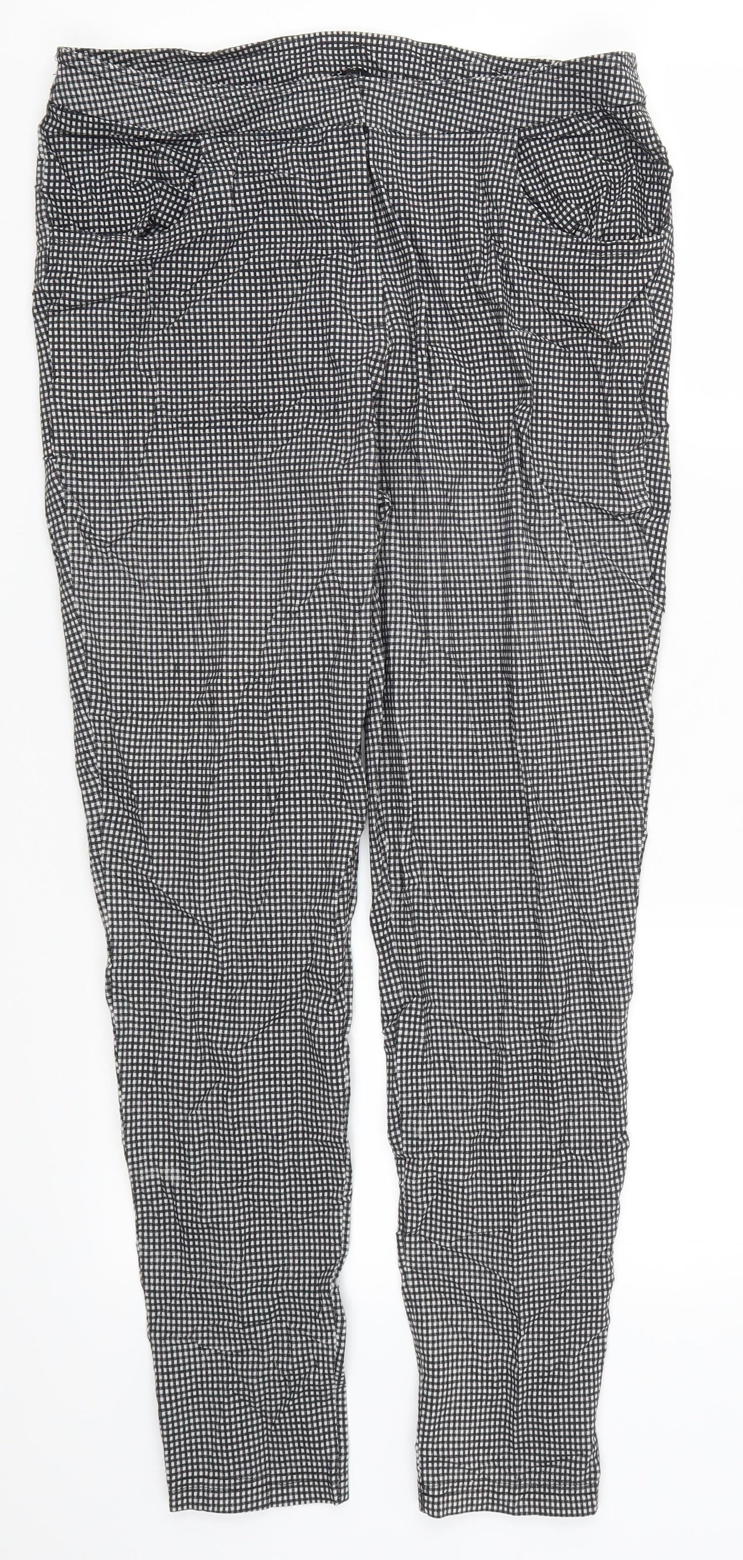 New Look Womens Grey Check  Trousers  Size 14 L27 in