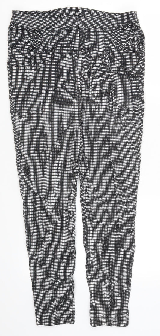 New Look Womens Grey Check  Trousers  Size 14 L27 in