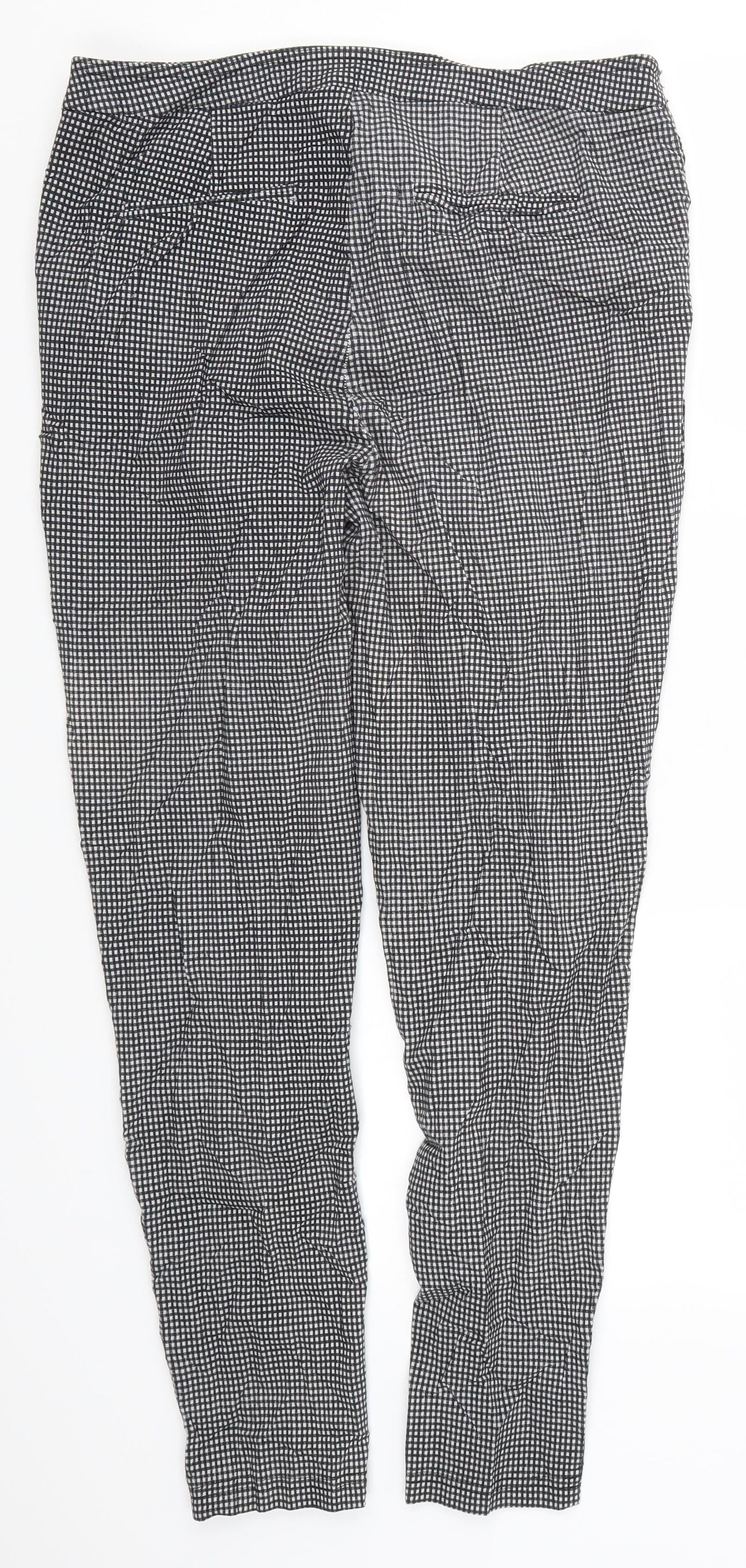 New Look Womens Grey Check  Trousers  Size 14 L27 in