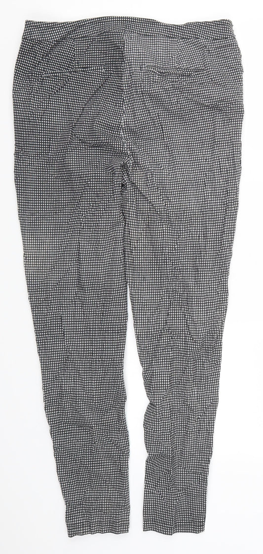 New Look Womens Grey Check  Trousers  Size 14 L27 in