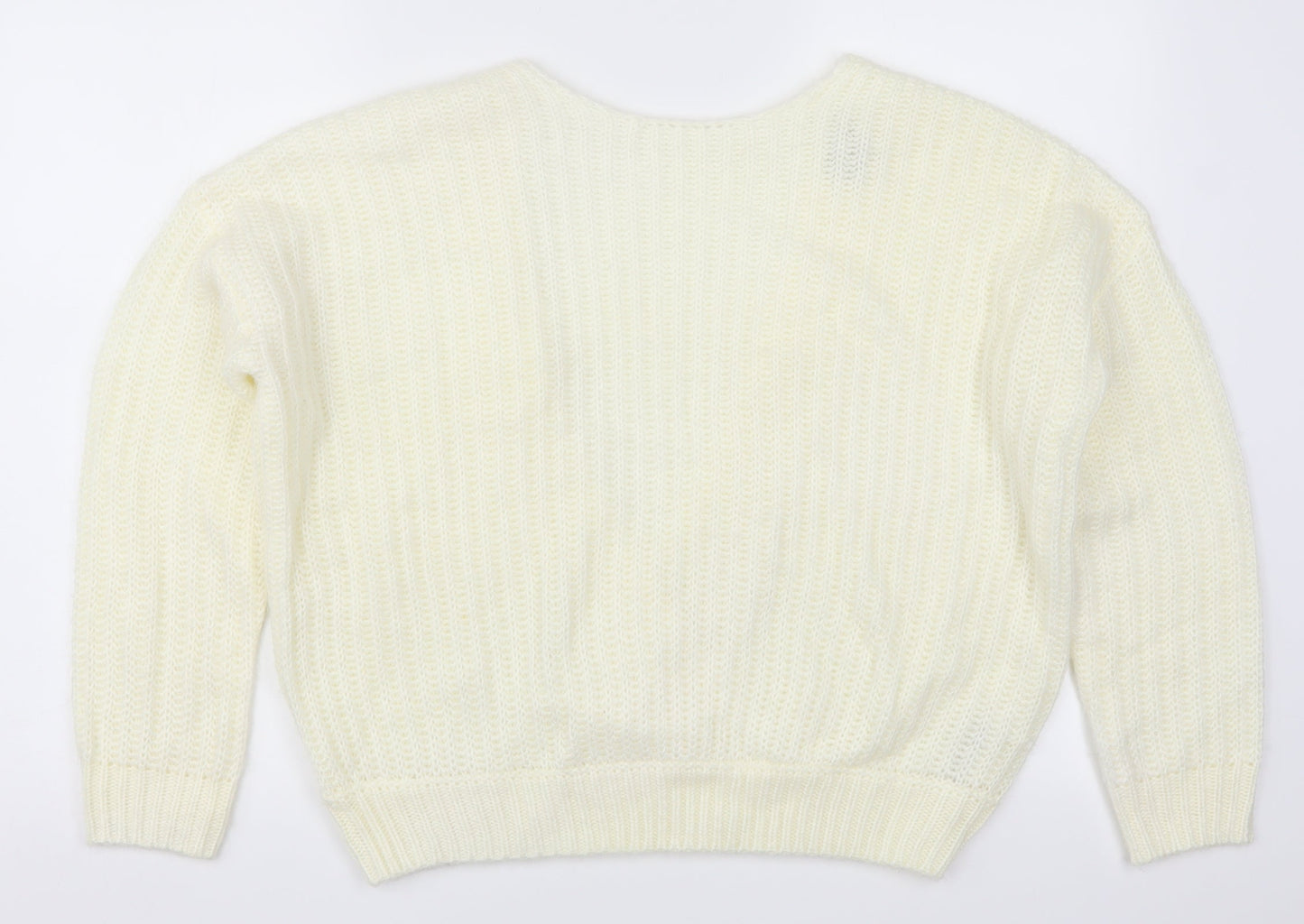 ASOS Womens Ivory  Knit Pullover Jumper Size 10  - Open Back