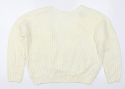 ASOS Womens Ivory  Knit Pullover Jumper Size 10  - Open Back
