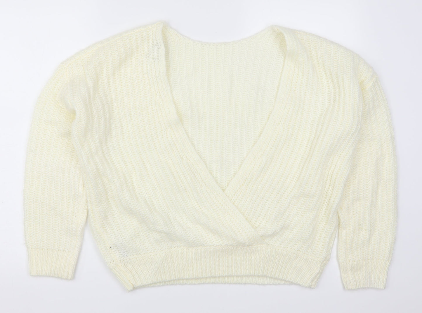 ASOS Womens Ivory  Knit Pullover Jumper Size 10  - Open Back