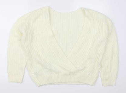 ASOS Womens Ivory  Knit Pullover Jumper Size 10  - Open Back