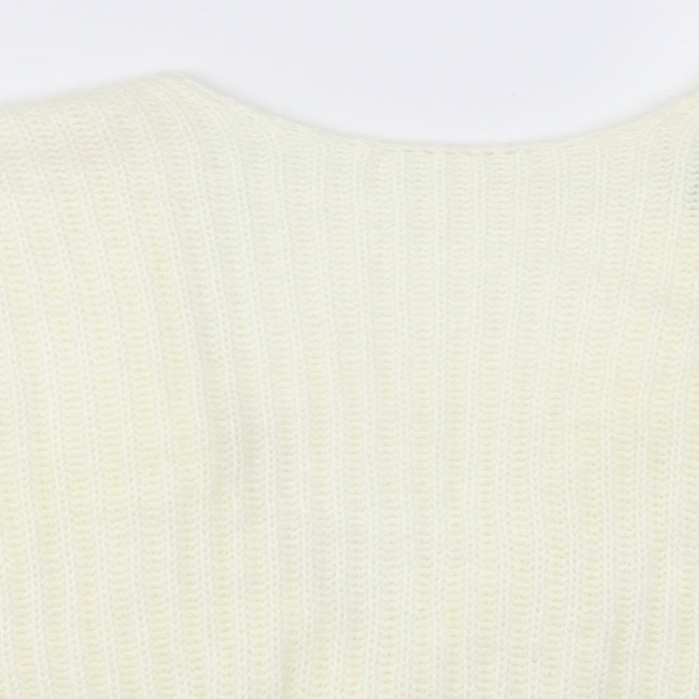 ASOS Womens Ivory  Knit Pullover Jumper Size 10  - Open Back