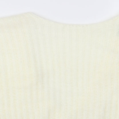 ASOS Womens Ivory  Knit Pullover Jumper Size 10  - Open Back