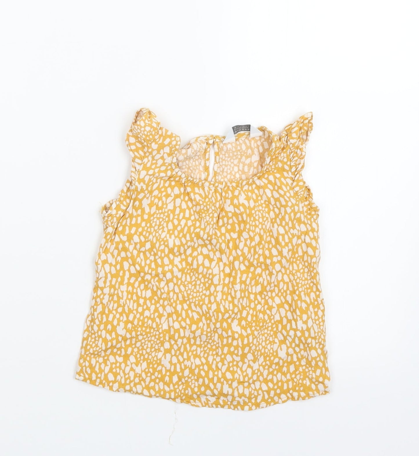 Primark Girls Yellow Geometric  Basic T-Shirt Size 2-3 Years
