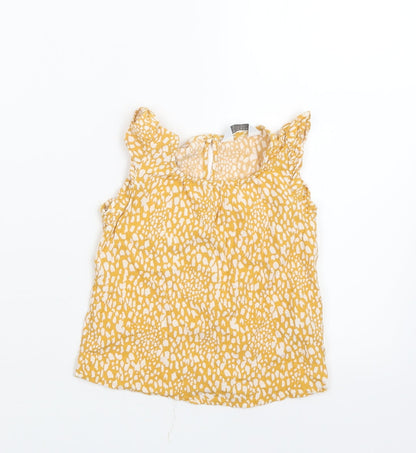 Primark Girls Yellow Geometric  Basic T-Shirt Size 2-3 Years