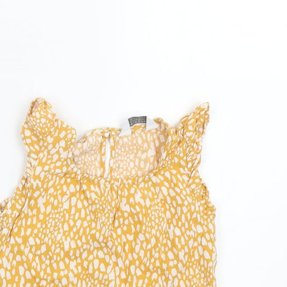 Primark Girls Yellow Geometric  Basic T-Shirt Size 2-3 Years