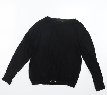 Womens UK Size 6 F&F Black Pullover Jumper
