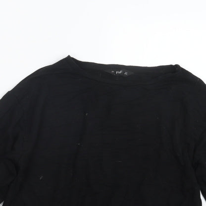 Womens UK Size 6 F&F Black Pullover Jumper