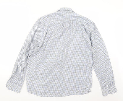 EWM Mens Blue Check   Button-Up Size M