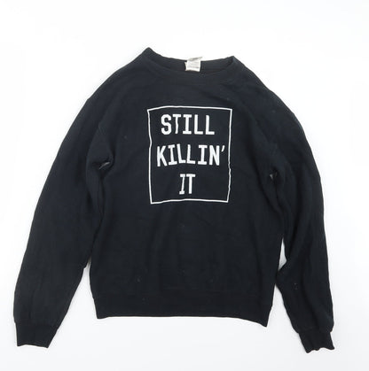 Gildan Mens Black   Pullover Jumper Size S