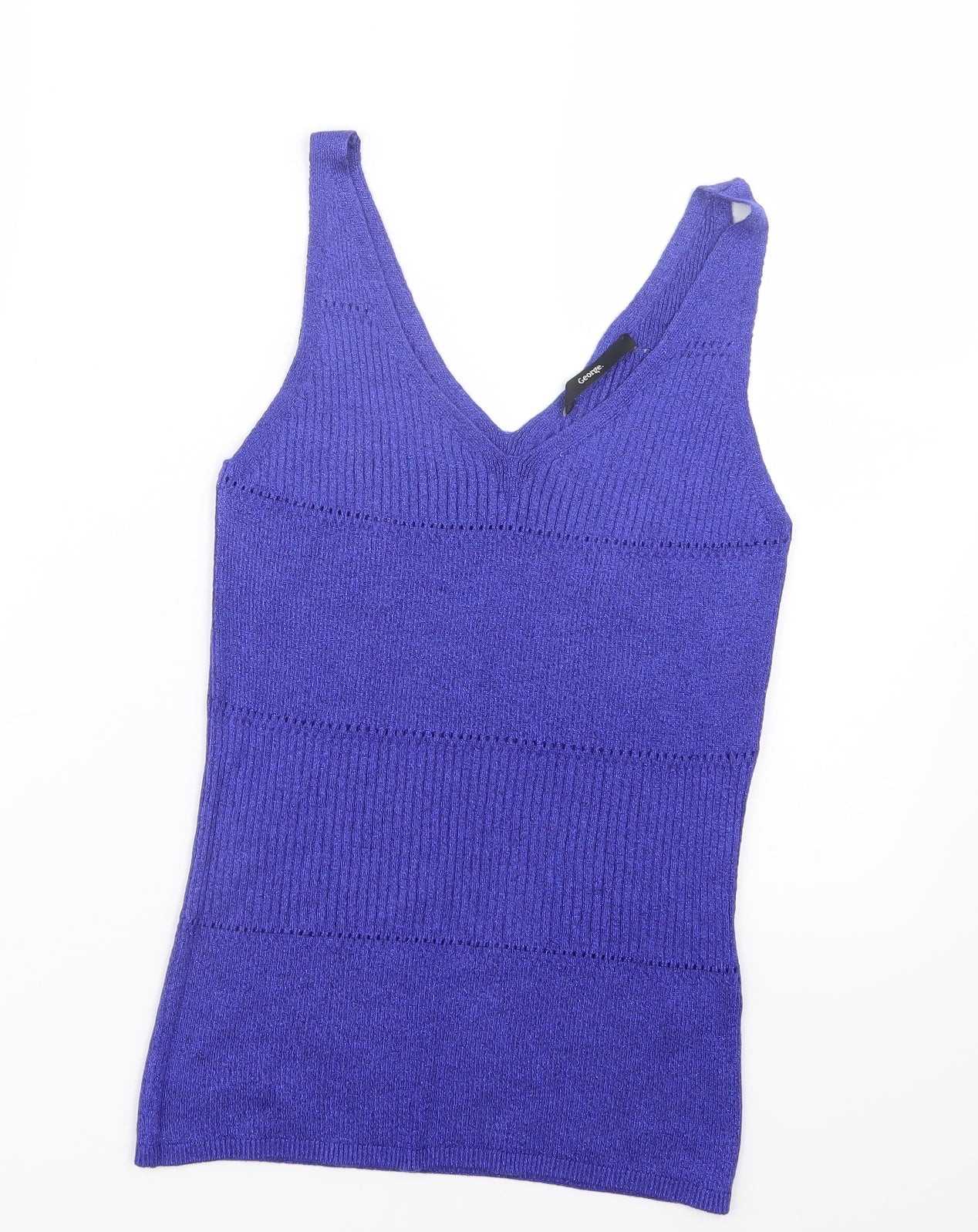 George Womens Blue  Knit Pullover Jumper Size 12