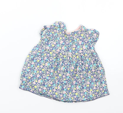 F&F Girls Blue Fair Isle  Basic T-Shirt Size 3-6 Months