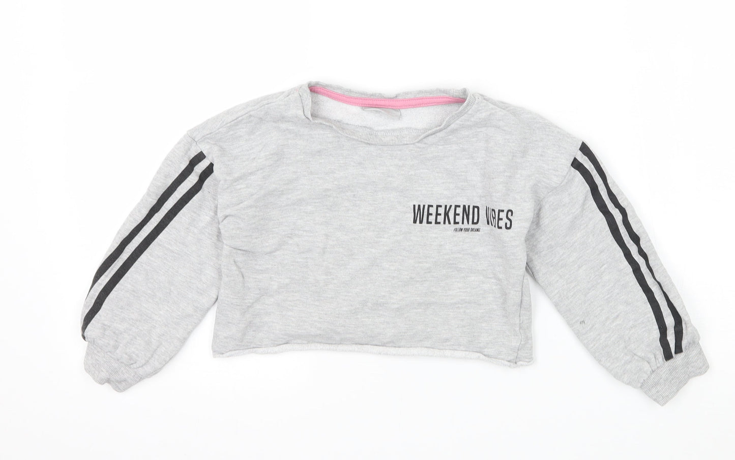 Matalan Girls Grey  Jersey Pullover Sweatshirt Size 5 Years