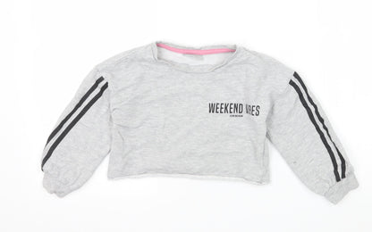 Matalan Girls Grey  Jersey Pullover Sweatshirt Size 5 Years